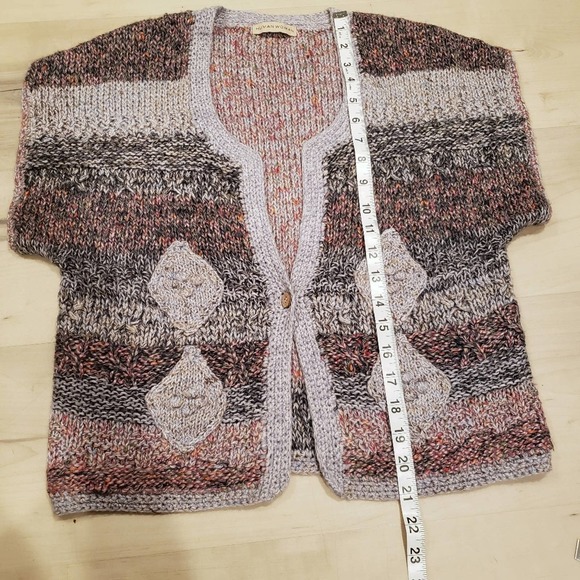 Wide Short Sleeve Knit Cardigan Sweater From Japan - Picture 3 of 6